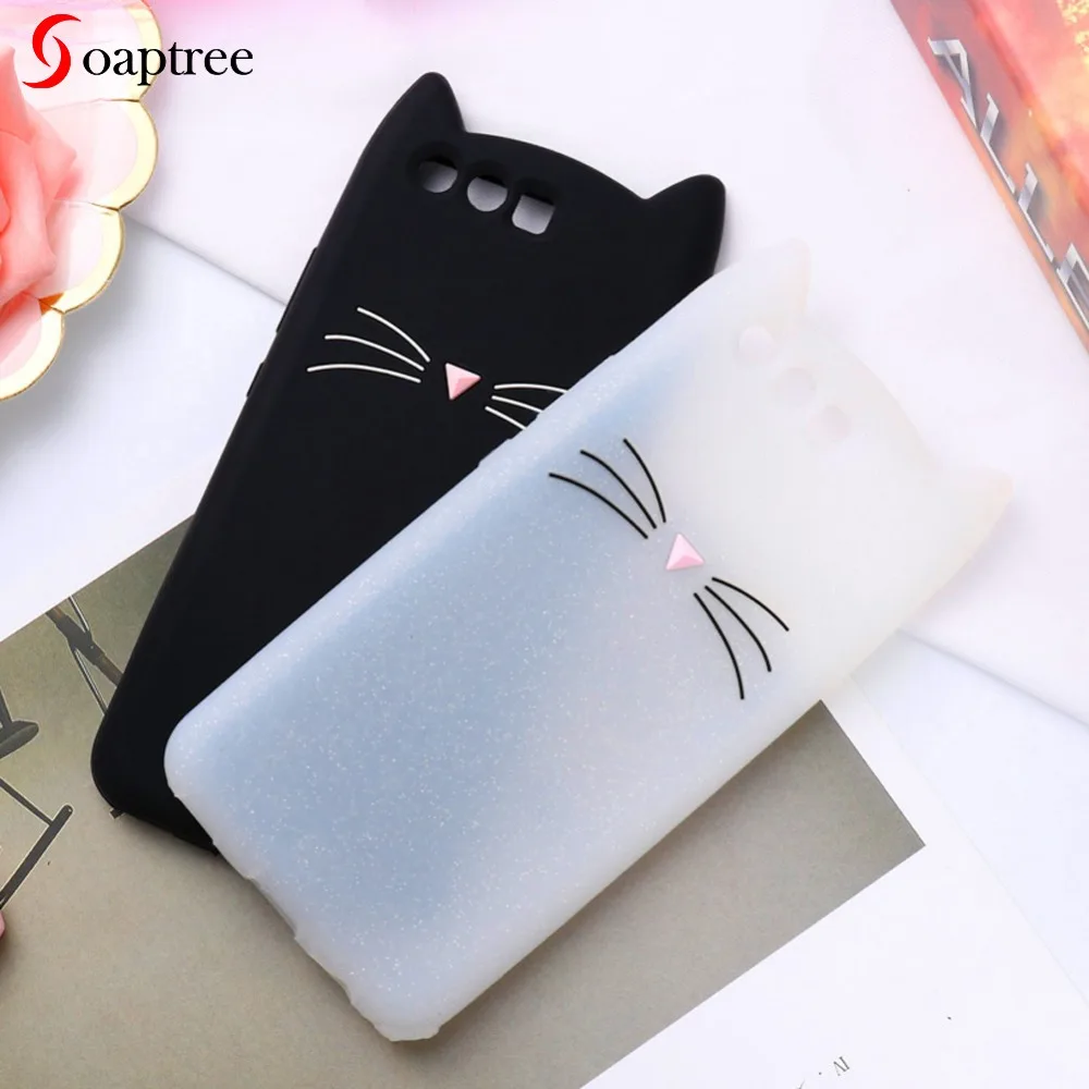 

SOAPTREE Case For huawei P8 lite 2017 P10 P9 lite Case 3D Cute Animal Cat Ear Silicone Case For huawei nova huawei P9 P10 Case