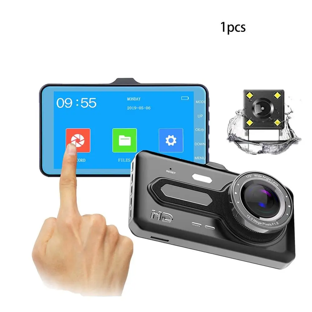 

4-Inch High-Definition Touch Screen Driving Recorder Front And Rear Dual-Lens Night Vision Car Camera Zinc Alloy Recorder