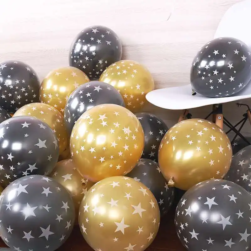 

Danuyli 10pc Thickened Pearlescent Latex Balloons 12 Inch Pink Color Starry Wedding Dec Happy Birthday Party Baloon for new year