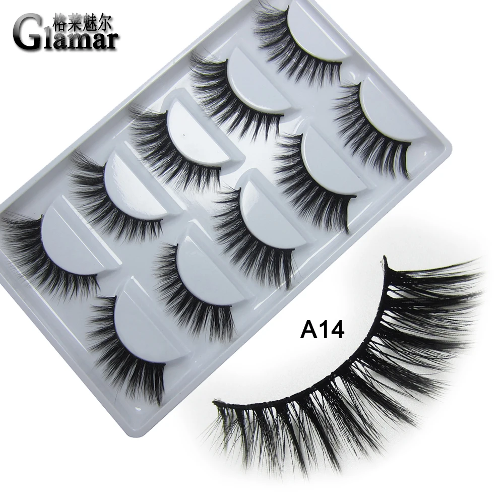 

GLAMAR 15 style of False eyelashes 5 pairs/set high-end 3D mink lashes natural long full strip 7-13mm shining eyelash makeup