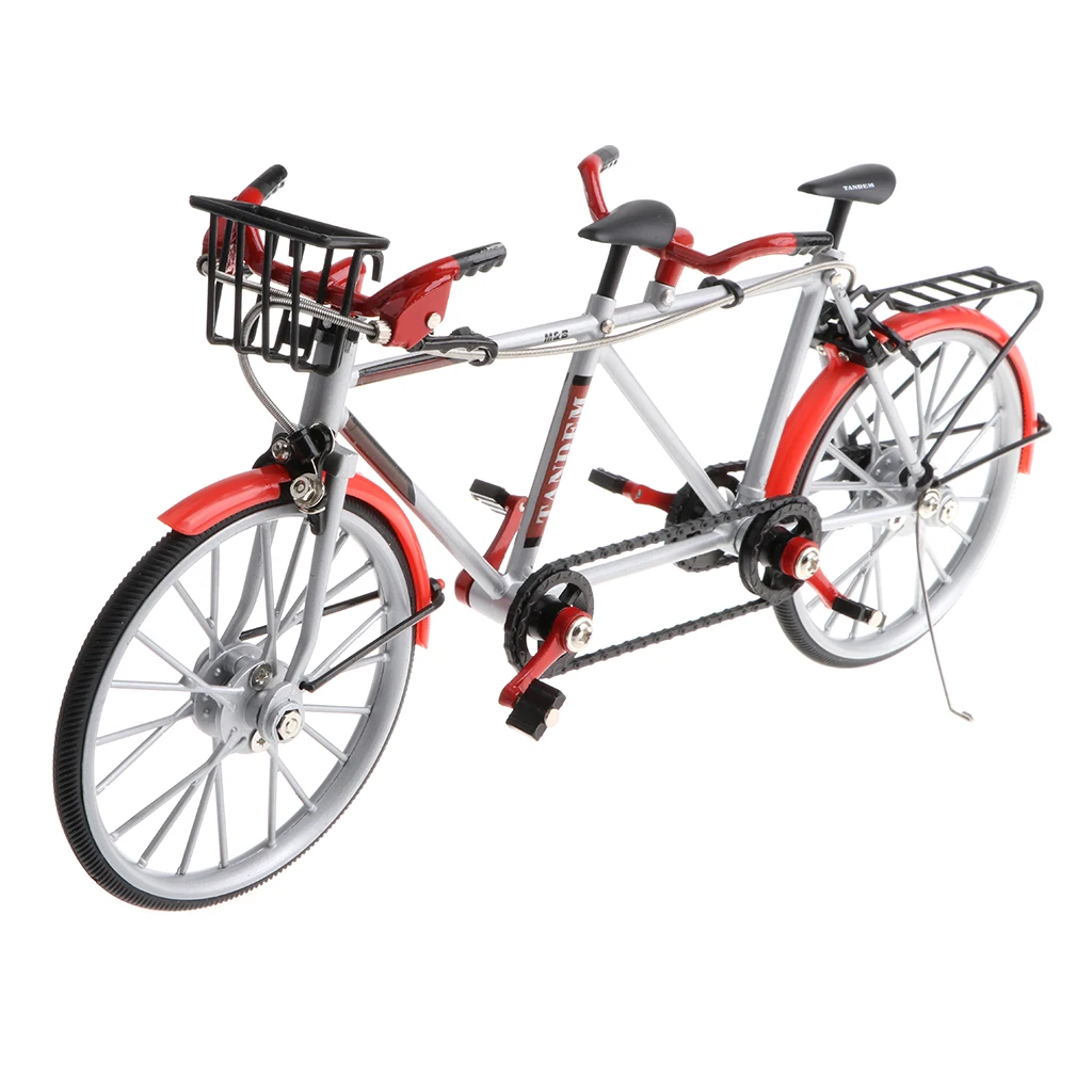 2X 1/10th Miniature Tandem Bike Cycling Toy Velodrome Diecast Vehicle Model Playset Birthday Gift