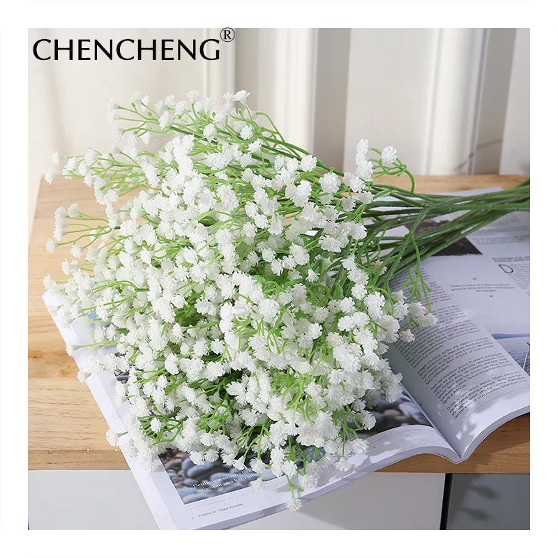 CHENCHENG 11 шт./лот 52 см искусственная Гипсофила Свадебные фальшивые цветы белая Гипсофила букет цветов лепестки роз