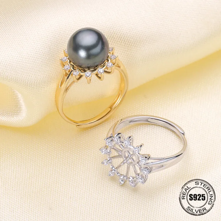 Fashion Pearl Ring Accessories,925 Sterling Silver Ring Findings