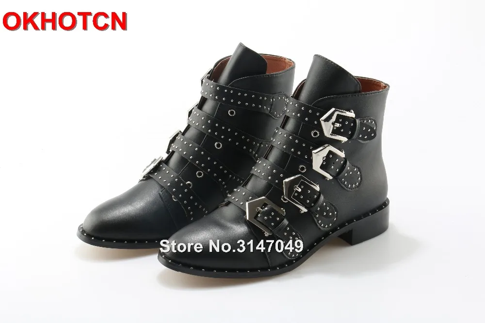 Black Hebilla Las Tamaño 42 wine Talón Tachonado Mujeres Vestir Red Cuero as Negro Atractiva Botines De Metal Del Pic La Motocicleta Planos Remaches Correa Zapatos 4wRZqPUxq