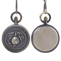 Винтажные бронзовые мужские часы морской пехоты карманные часы лучшие подарки для мужчин ретро военные унисекс подарки маленький Орел