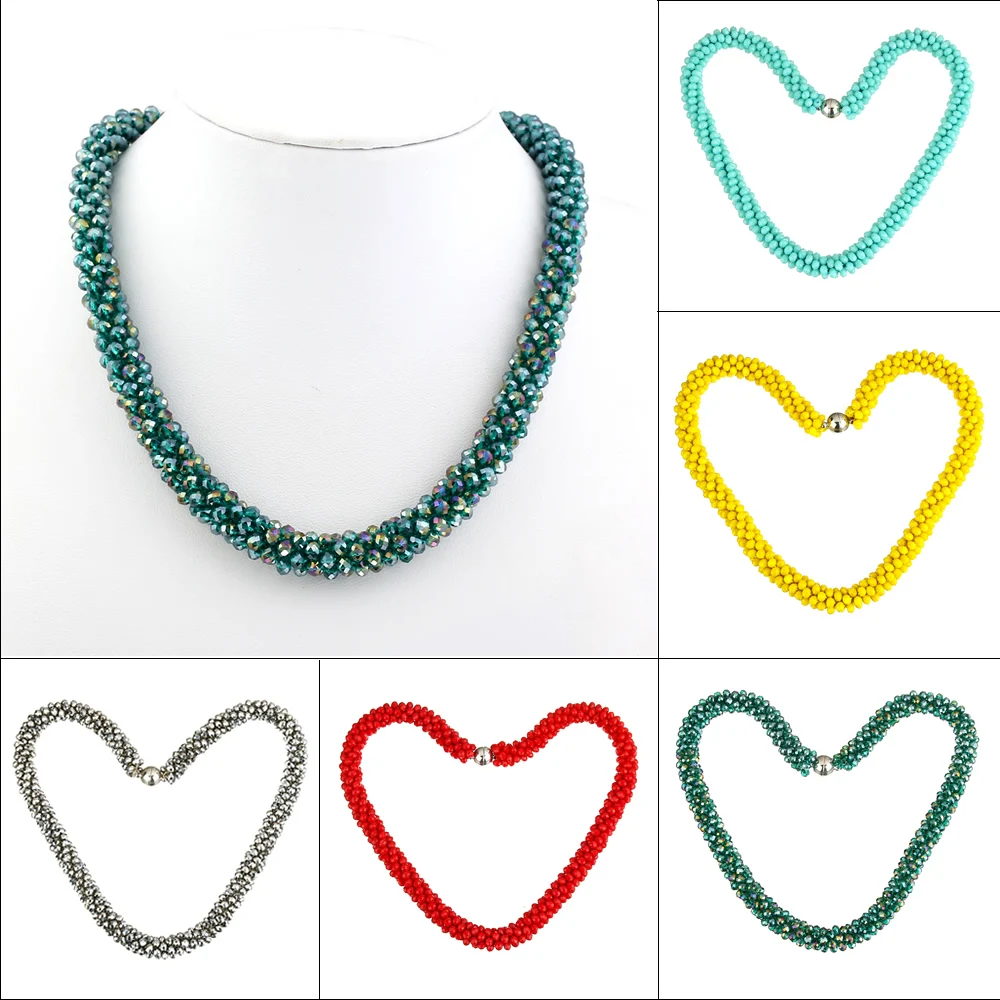 

Choker Colar Facet Beads Necklaces For Women layer rope chain Necklace Statement Jewelry Collares Collier joyas Resin Necklaces