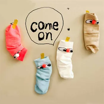 

Cute Baby boy/girl socks toddler newborn floor socks No bone promoted cotton baby socks cartoon nose eyes print socks