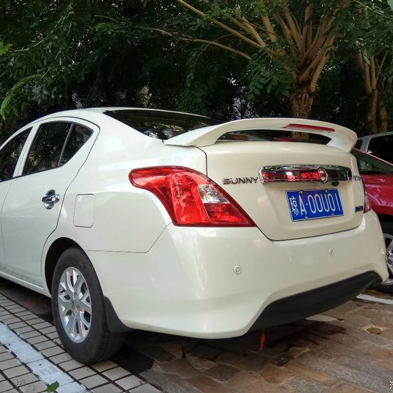 

For Sunny Spoiler High Quality ABS Material Car Rear Wing Primer Color Rear Spoiler For Nissan Sunny Versa Spoiler 2007-2015