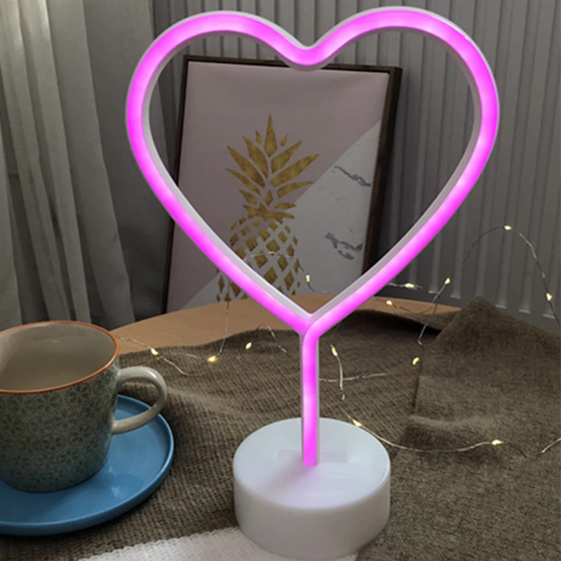 

Neon Night Flamingo Light Table Night Lamp Angel Heart Light LED Gift Light Indoor for Home/Wedding/Party/Festival Decoration
