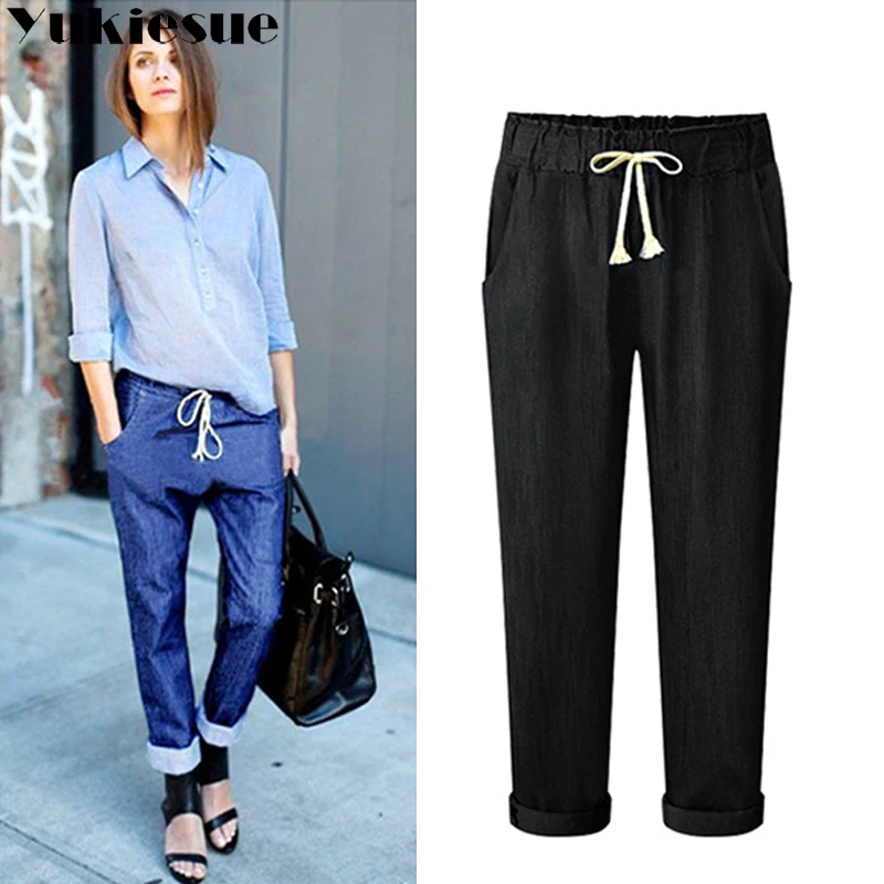 High waist Jeans for women plus size 6XL mom jeans trousers women loose denim harem pants female women's jeans femme mujer