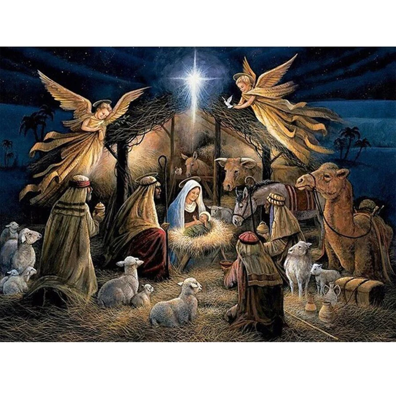 5d Diy алмазов картина вышивки крестом рождении Иисуса Христа площадь Алмазная мозаика домашние декоративные полная Алмазная вышивка JS456
