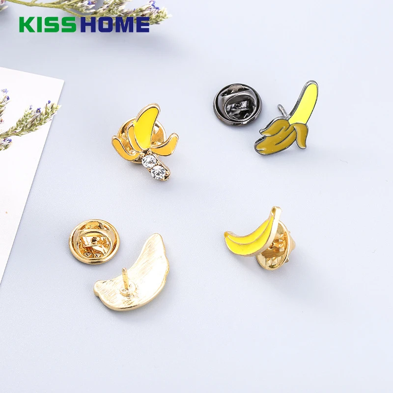 

Cartoon Enamel Pins Couple Brooch Accessories Banana Fruits Drop Oil Brooches Mini Badge Gift for Coffee Lovers