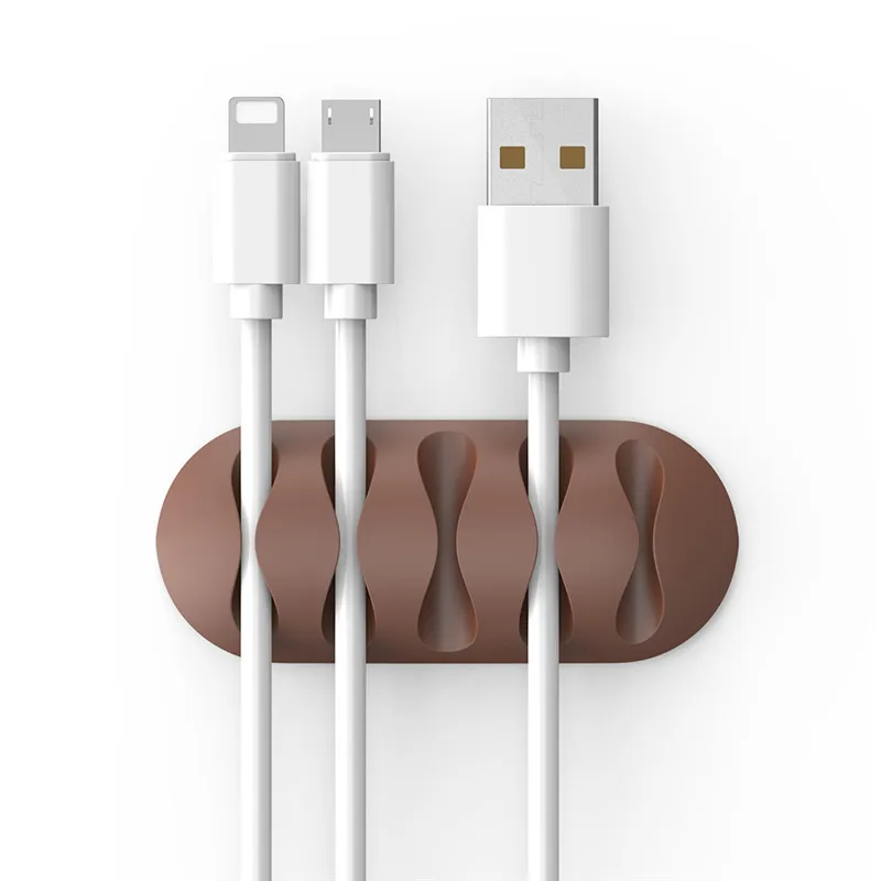 Brown KISSCASE защитный кабель зажимы органайзера держатель для зарядки кабель для сматывания кабеля кабель управления провода для iPhone провода - Цвет: Brown
