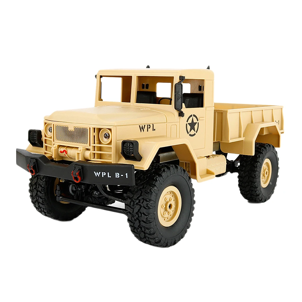 1/16 WPL B-1 2.4G 4WD Off-Road RC Army Truck Rock Crawler Car Electric Vehicel Model Toy Xmas Gifts Yellow