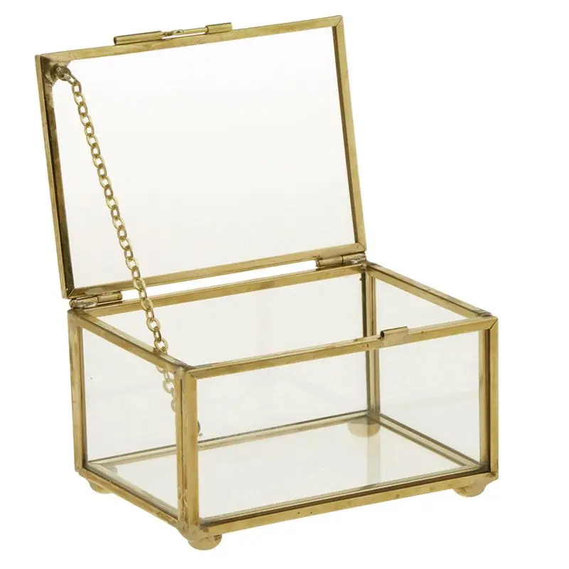 Геометрическая стеклянная коробка для ювелирных изделий, контейнер для демонстрации ювелирных изделий на память, домашние декоративные растения, контейнер Ewelry Sto