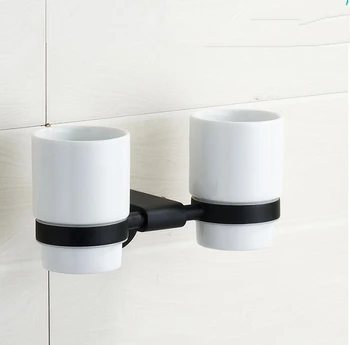 

Bathroom Accessories,stainless steel Modern Black finish Toothbrush Tumbler&Cup Holder, Creative Design,Bath banheiro Hardware