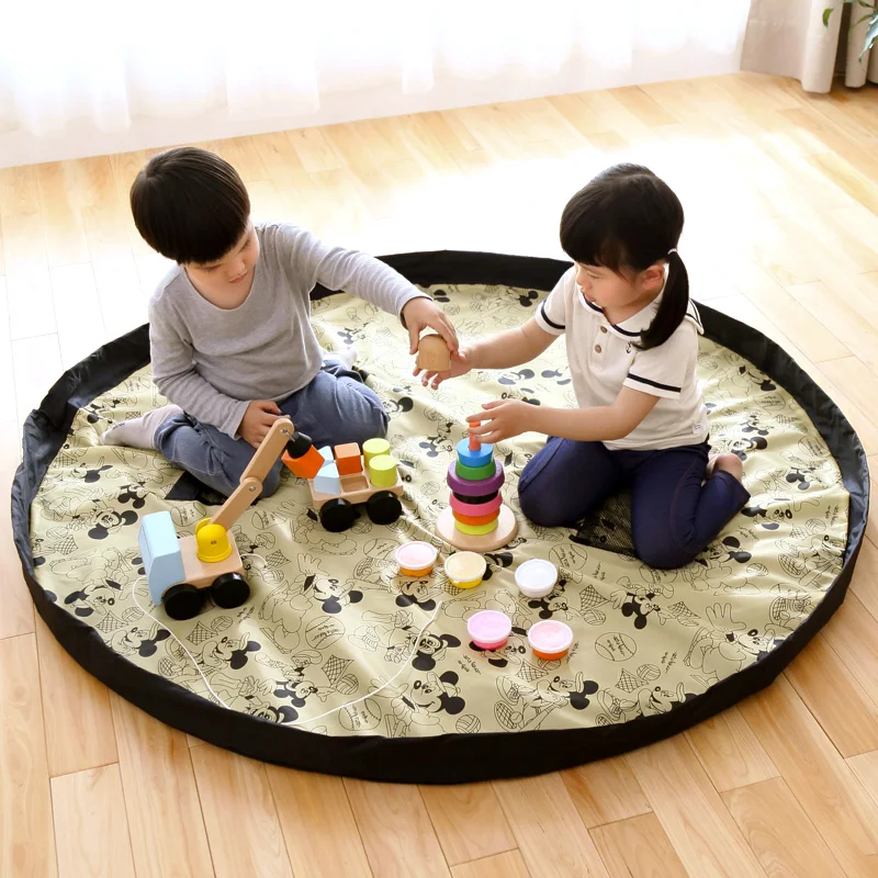 المحمولة الاطفال لعبة تخزين حقيبة والتشغيل حصيرة اللعب المنظم بن مربع XL الأزياء العملي تخزين أكياس للماء نزهة حصيرة 64142