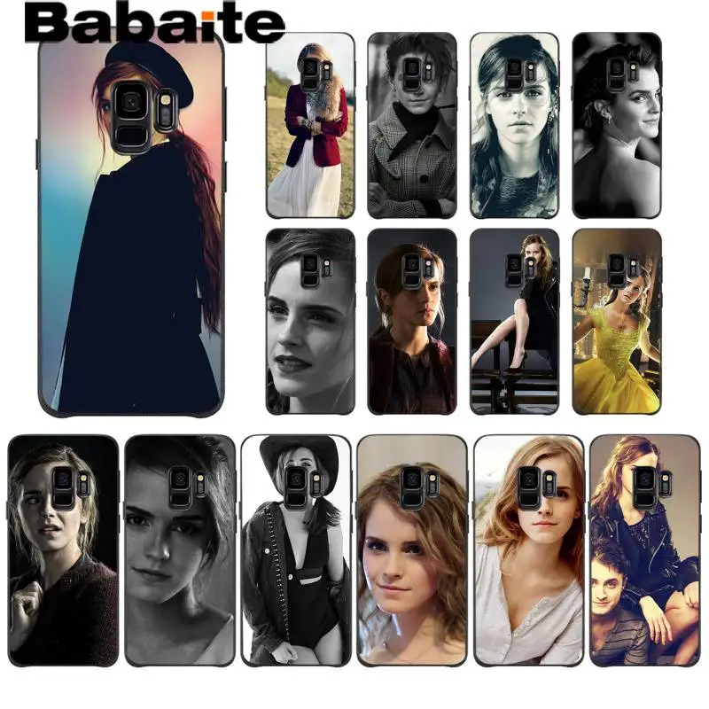 

Babaite Emma Watson Cover Black Soft Shell Phone Case for Samsung Galaxy S9 plus S7 edge S6 edge plus S5 S8 plus case
