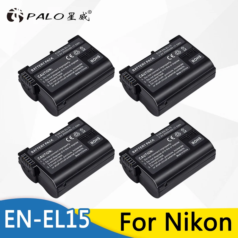 

4pcs EN-EL15 ENEL15 EN EL15 2500mAh decoded Digital Camera Battery For Nikon DSLR D600 D610 D800 D800E D810 D7000 D7100 D7200 V1