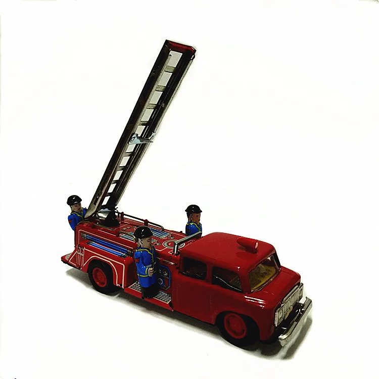 [Funny] взрослая Коллекция Ретро заводная игрушка металлическая Оловянная пожарная машина пожарные механические игрушки Фигурки Модель детский подарок