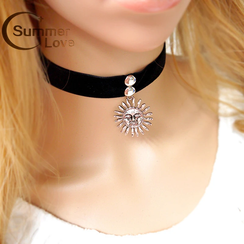 Gothic Style Sun Choker Necklace For 