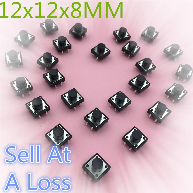

30pcs 12x12x8MM 4PIN G85 Tactile Tact Push Button Micro Switch Self-reset New DIP Top Copper High Quality Sell At A Loss USA
