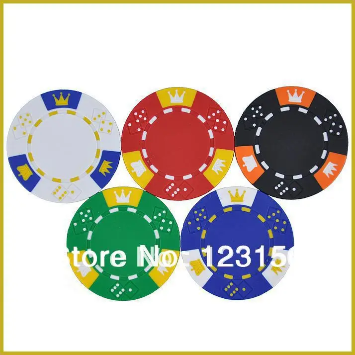 

PK-5001 50pcs/pack Clay 14g Poker Chips insert metal, five beautiful colors