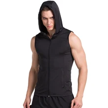 BESGO жилет для бега на молнии с капюшоном майка без рукавов футболки для мужчин толстовки Одежда для фитнеса Бодибилдинг топы