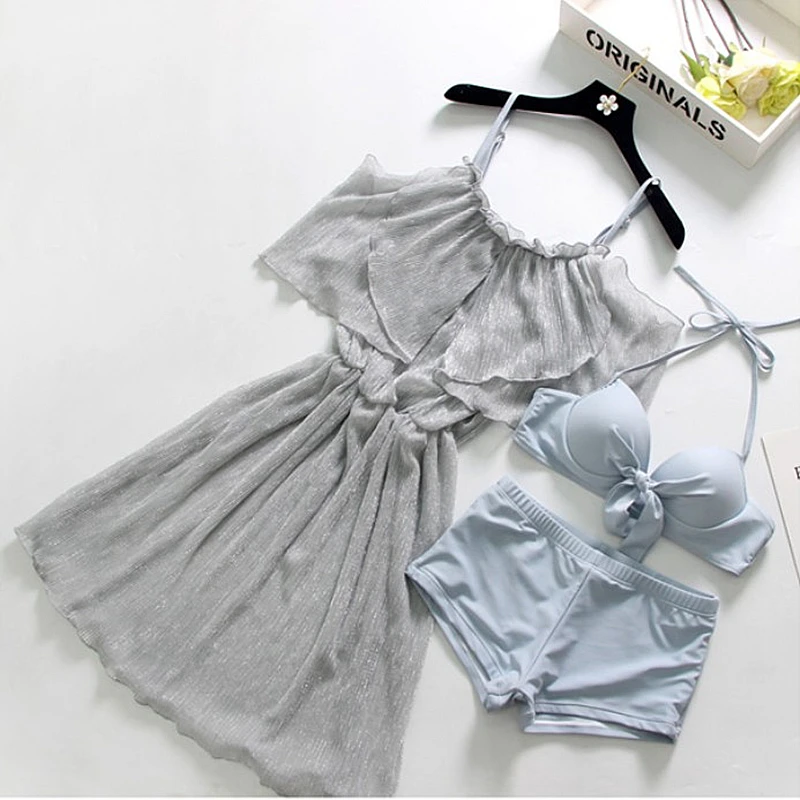 

High waisted bikini Sets women blue grils Women Sexy Moulded Cup Push Up Pieces Swimsuits 2019 Girl Beach Bathing Suit traje de
