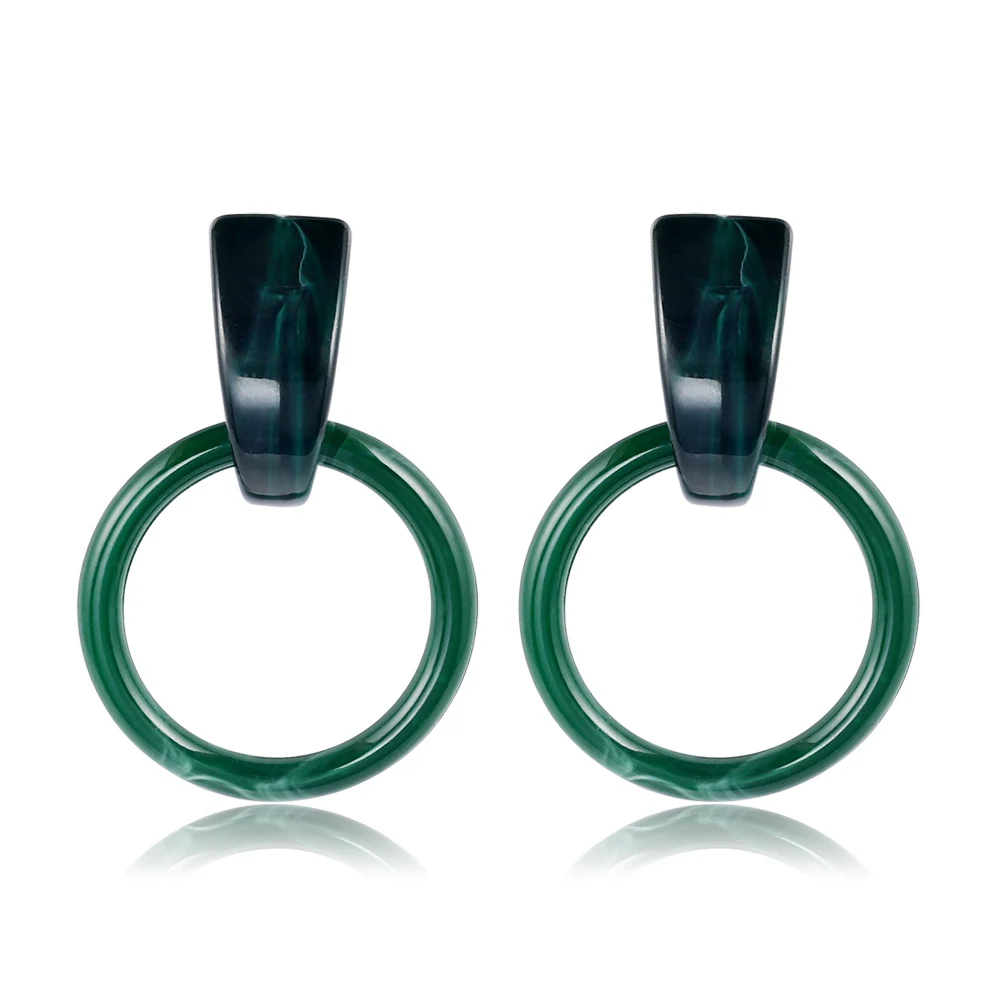 

Classic Dangle Fashion Resin Earrings for Women Big Long circular Geometric Acrylic Drop Earring Girls Elegant Wedding Brincos