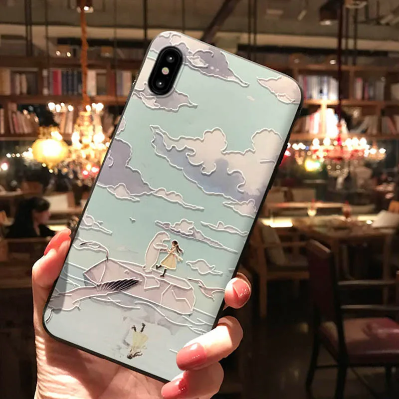 Аниме ANOHANA Deep Sea Girl Cat чехол для телефона для iPhone XS 11 Pro MAX XR Capa мягкая задняя крышка из ТПУ для iPhone X 8 7 6S 6 Plus Coque