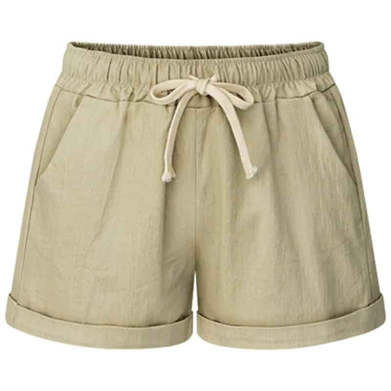 Woman Cotton Linen Shorts Summer 