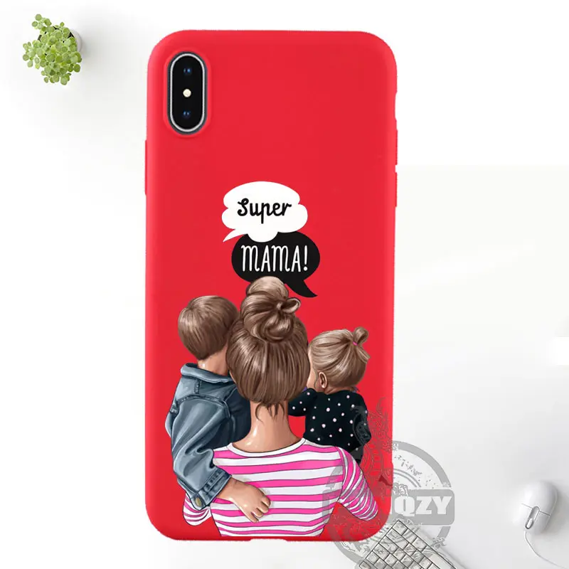 Милый чехол для iphone 11 pro MAX 5 5S 6 6s 7 7s 8 plus xs XR XS MAX TPU Силиконовый красный чехол для Дня матери - Цвет: A853