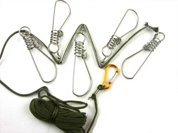 5 Locks fishing Chain Stringer ,fishing lock,fishing equipment Free