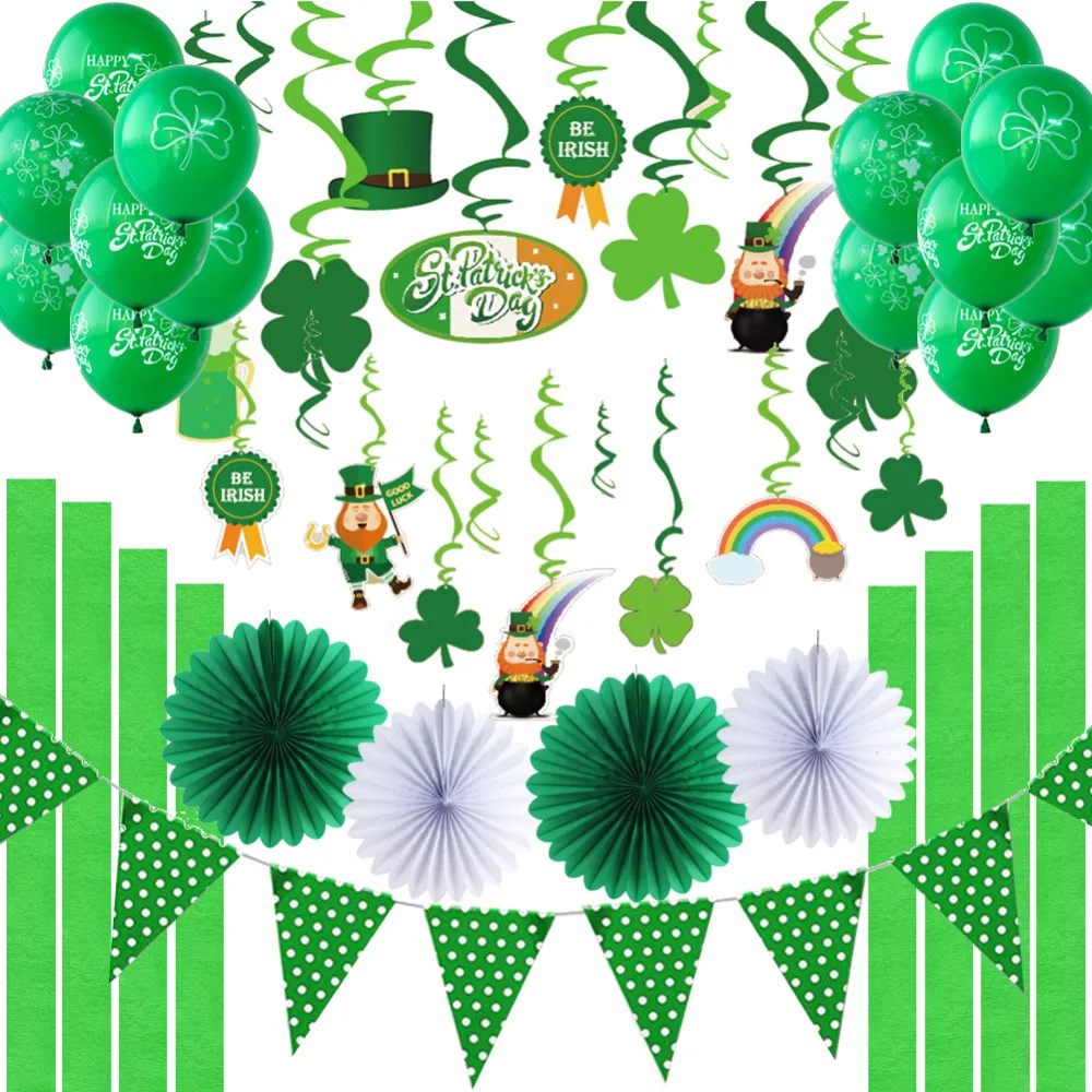 Irish Green St Patricks Day Party Decorations Haging Swirl Decorations ...