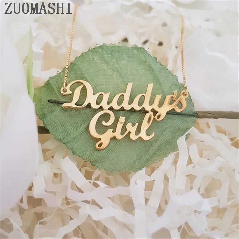Daddy's Girl Pendant Choker Necklace Personalized Name Necklace Fashion Women Jewelry Kids Girls Birthday Gift Custom Name Gift