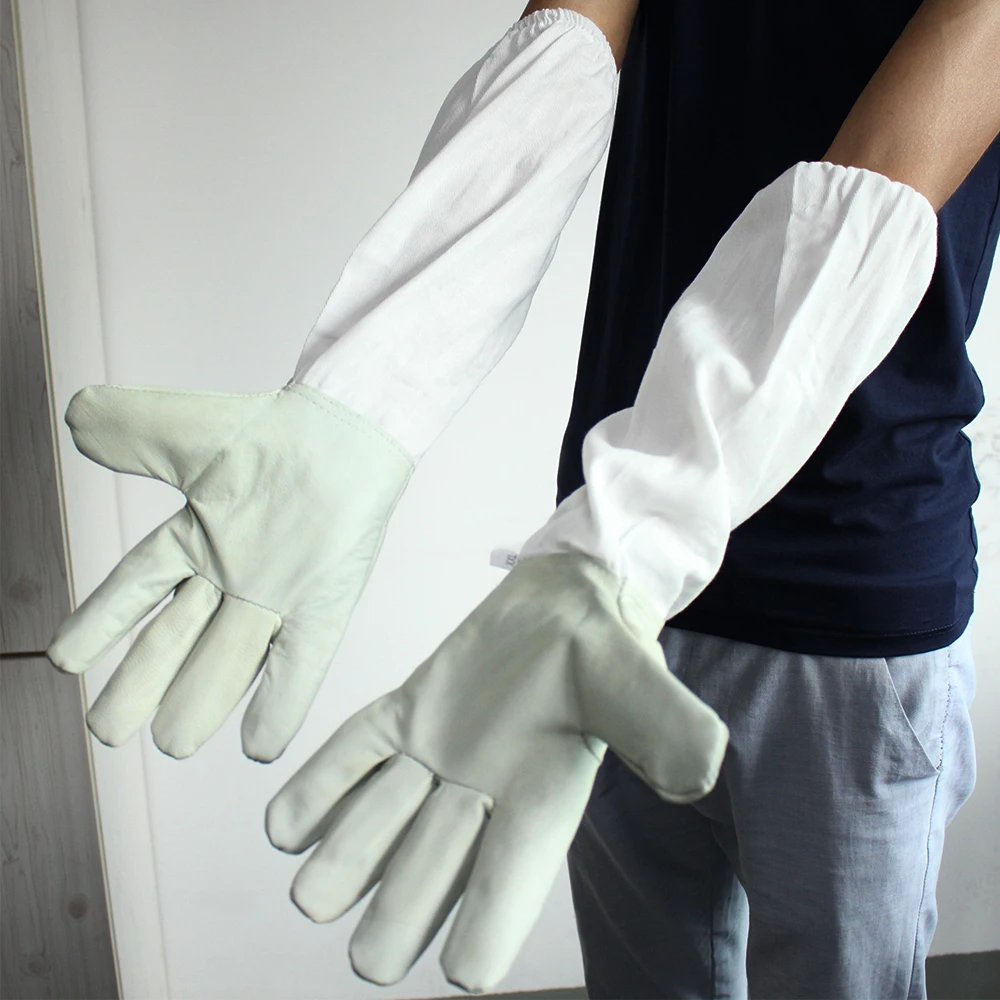 A Pair Protective Beekeeping Gloves Goatskin Beekeeping tool Breathable Soft Material Bee Tools Universal Model hive tool  (5)