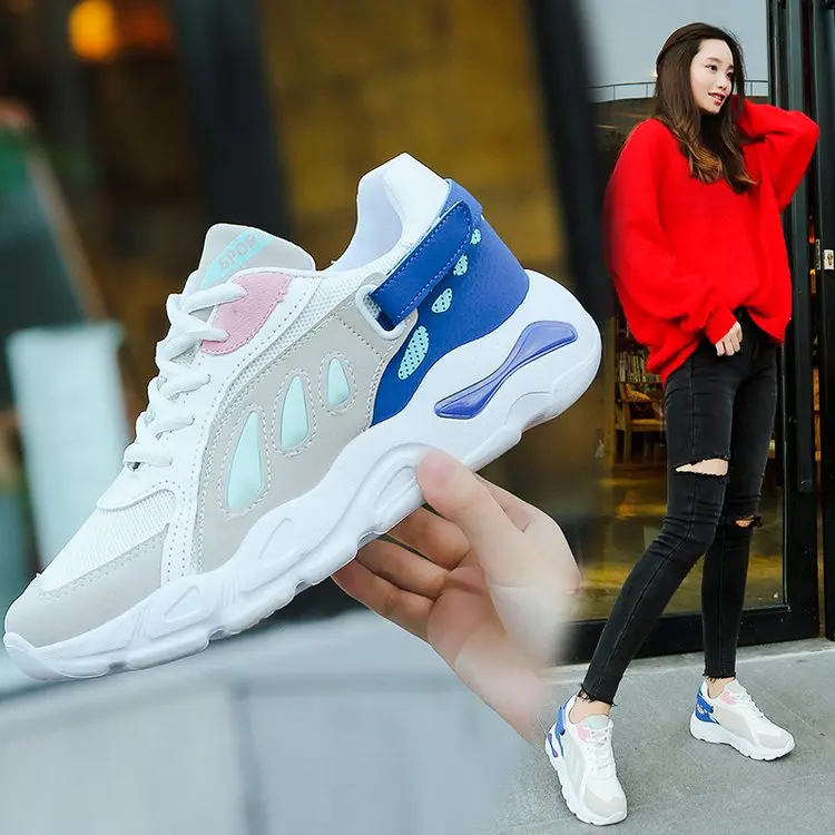 

Liren 2019 Summer Breathable Mesh Thick-soled Leisure Shoes Casual Women Heightening with Women Shoes Single Comfortable Shoes