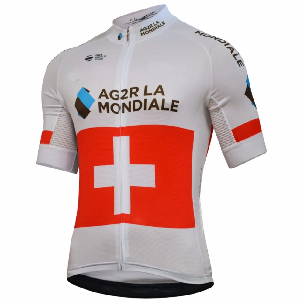 

2018 AG2R PRO TEAM SWISS CHAMPION ONLY SHORT SLEEVE ROPA CICLISMO CYCLING JERSEY SUMMER CYCLING WEAR SIZE XS-4XL