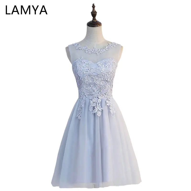 Короткое платье из тюля LAMYA Недорогое Платье трапециевидной формы для выпускного