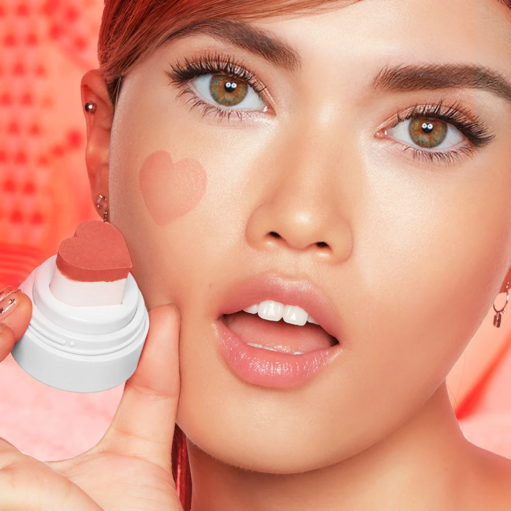 

O.TWO.O Blusher Air Cushion Makeup Blusher Cheek Face Contour Blusher Heart Shape Natural Long Lasting Face Makeup Cosmetic