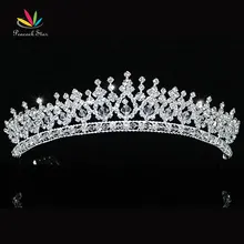 Павлинья звезда невесты Свадебная вечеринка выпускного вечера качество Pageant сверкающая австрийская Хрустальная тиара CT1543
