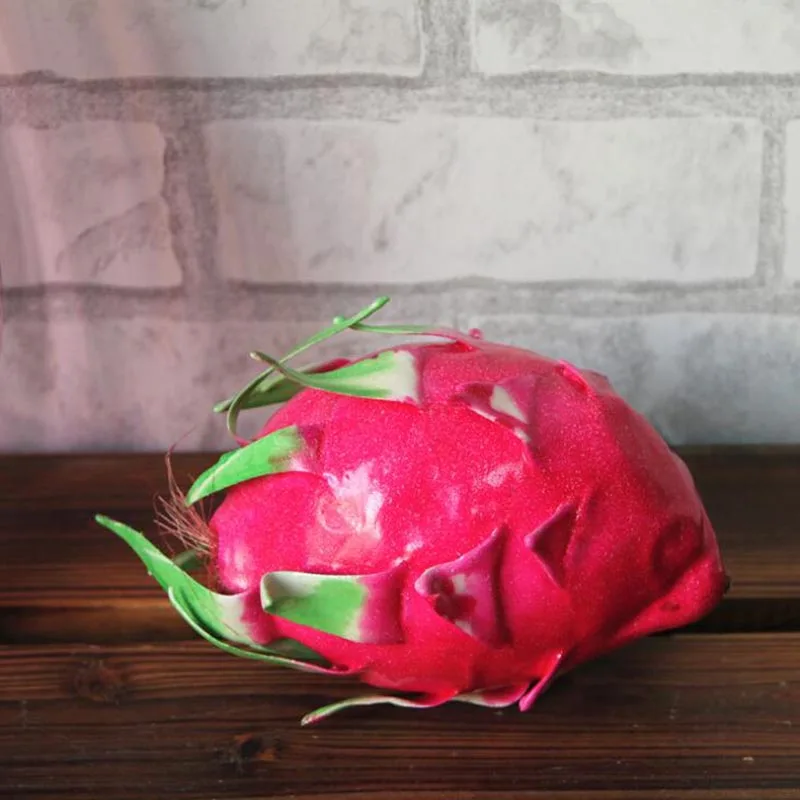 

Vivid Artificial Pitaya Soft Silicone Fake Fruit Decorative Plastic Fruits Home Kitchen Decor Photography Props 2pcs