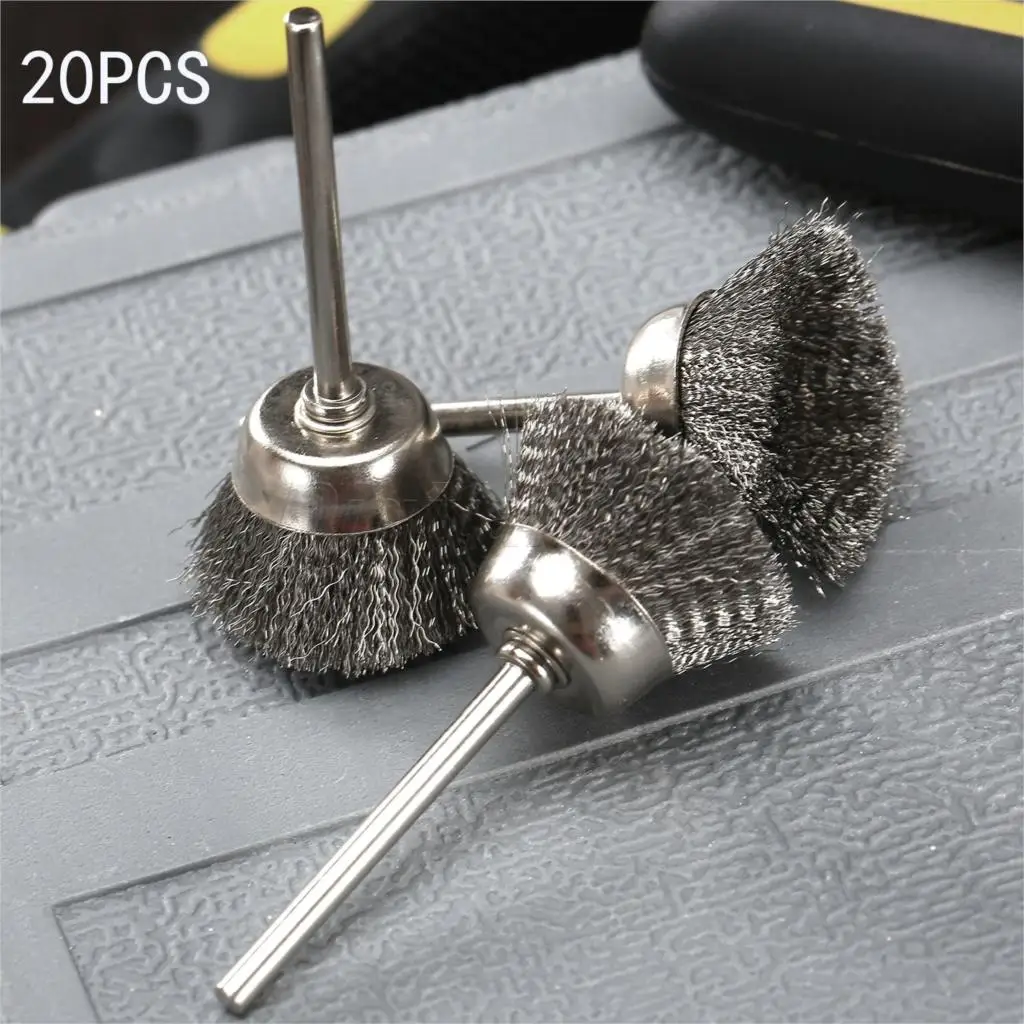 New Arrival 10pcs/lot Sliver Steel Wire Cup Brush Brushes For Dremel