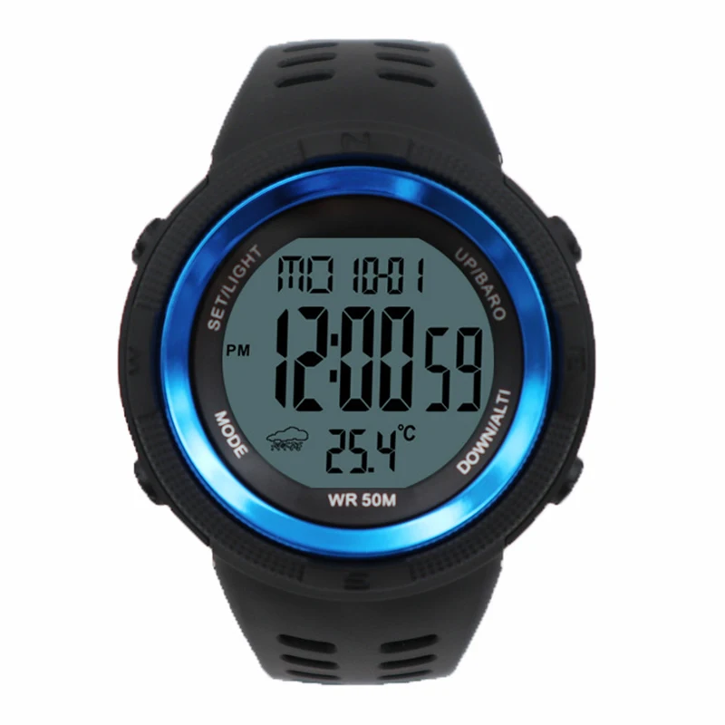 

Men's sport Digital watch Hours Running Swimming Outdoor Fitness watches Altimeter Barometer Pedometer Calories waterproof 50m