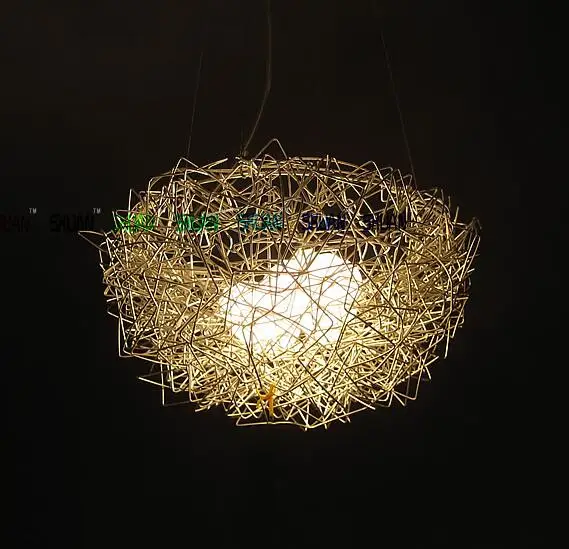 Bird nest Pendant Lights aluminum wire egg pendant lights dinner living
