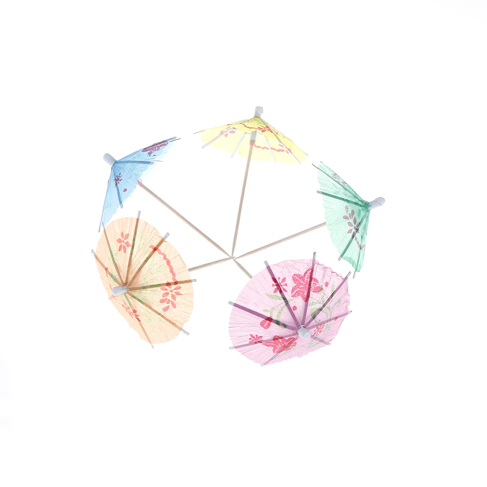 50Pcs/set Paper Umbrella Cake Topper Picks Cocktail Parasols Drinks wedding Event &amp Party Supplies random Color | Дом и сад