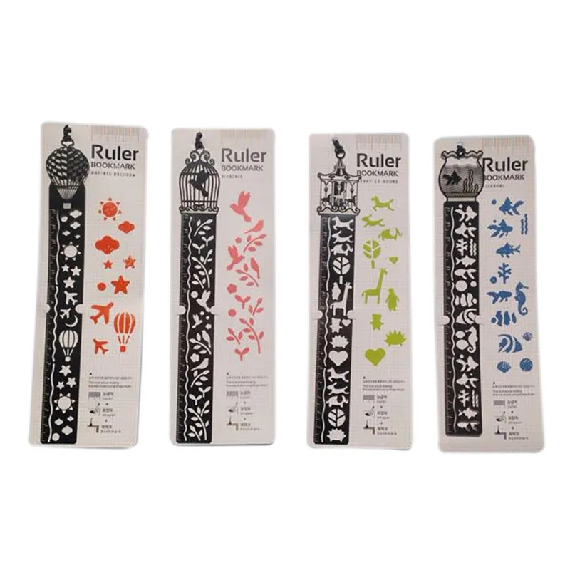 1 шт. милый Kawaii креативный конь клетка полые металлические закладки линейка для детей студенческий подарок, школьные принадлежности