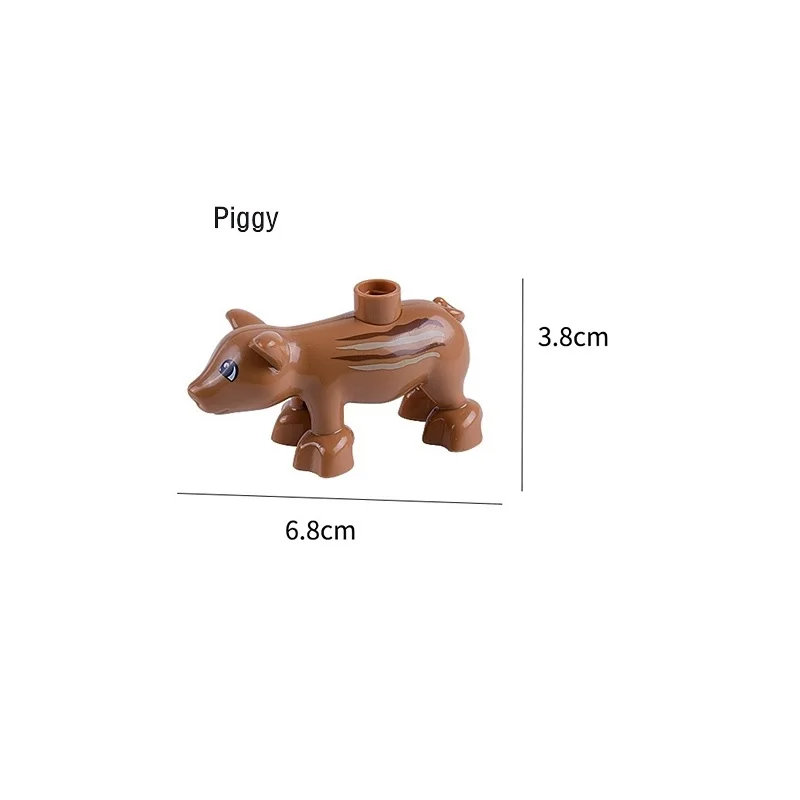 Серия моделей животных, строительный блок, большие кирпичи, модель животного, строительный блок, детская развивающая игрушка, совместимая с блоками Duploe - Цвет: piggy