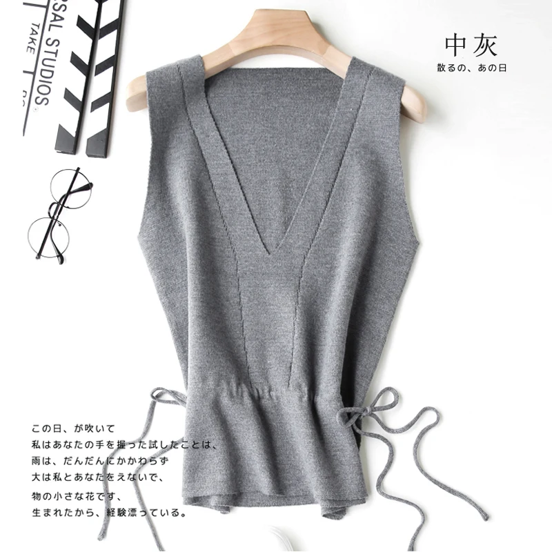 Spring and autumn and winter short vest female 2019 waist new cashmere sweater vest knit jacket Spring and autumn and winter short vest female 2019 waist new cashmere sweater vest knit jacket
